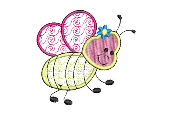 Bee Flying Embroidery Design