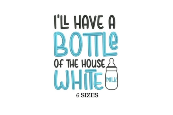 Bottle of White Embroidery Design