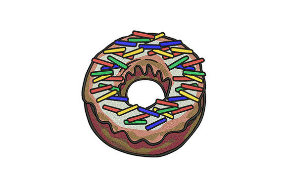 Coffee Sprinkled Donut Embroidery