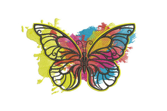 Colored Butterfly Embroidery