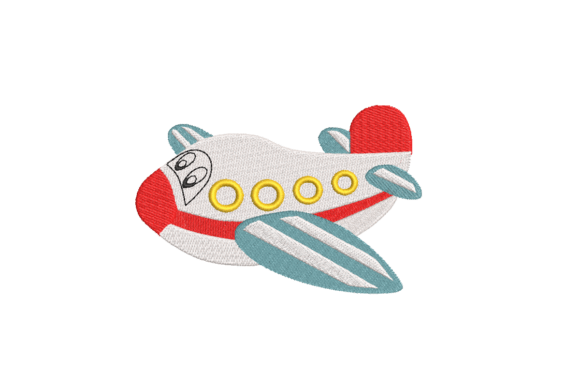 Cute Airplane Embroidery Design