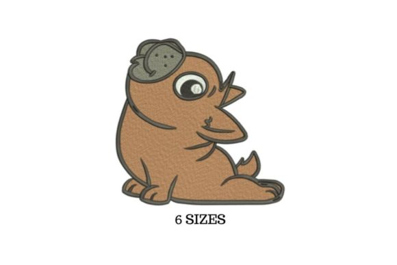 Down Dog Embroidery Design