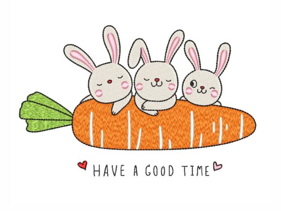 Easter Bunnies Embroidery Design