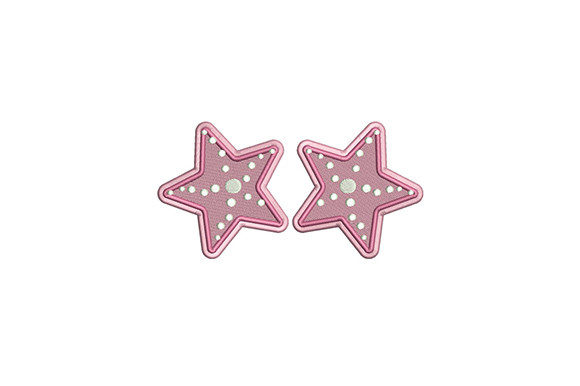 Pink Stars Embroidery Design