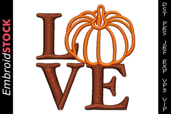 Pumpkin Love Embroidery Design