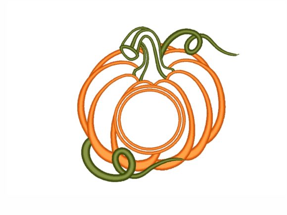 Pumpkin Monogram Embroidery Design