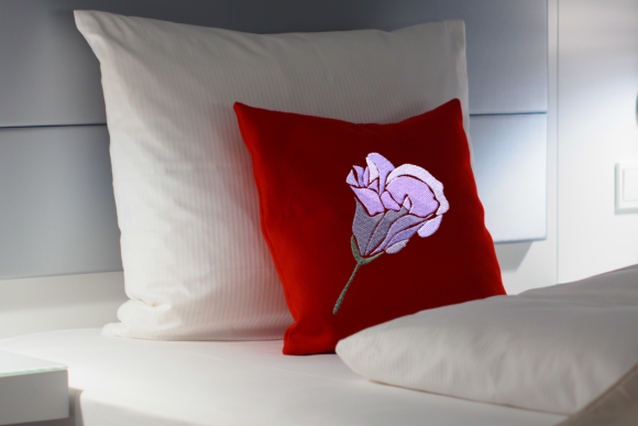 Purple Petal Flower Embroidery