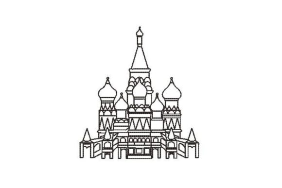 World Landmarks Coloring Design Saint Basil's Cathedral